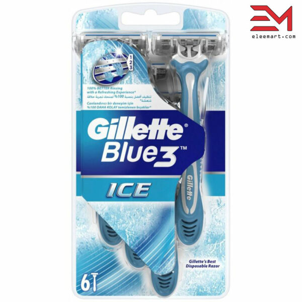 خودتراش 6 عددی ژیلت Blue3 Ice