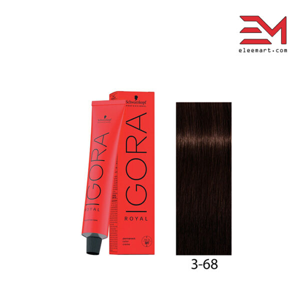 رنگ موی شکلاتی قرمز تیره ایگورا 3.68 رویال Igora Royal 3-68