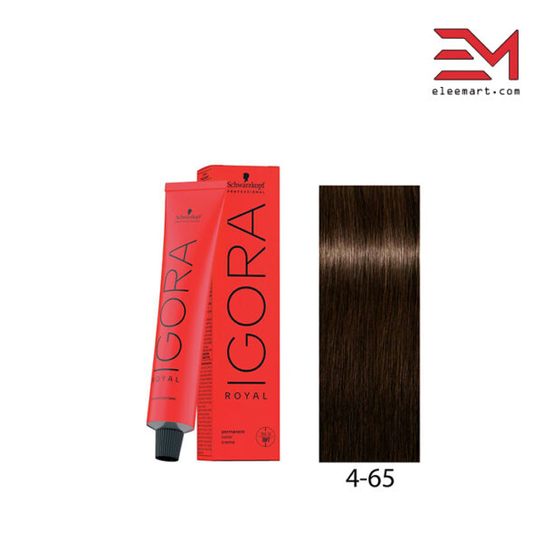 رنگ موی شکلاتی طلایی متوسط ایگورا 4.65 رویال Igora Royal 4-65