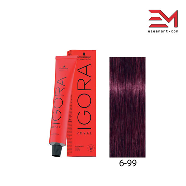 رنگ موی بلوند شرابی تیره قوی ایگورا 6.99 رویال Igora Royal 6-99