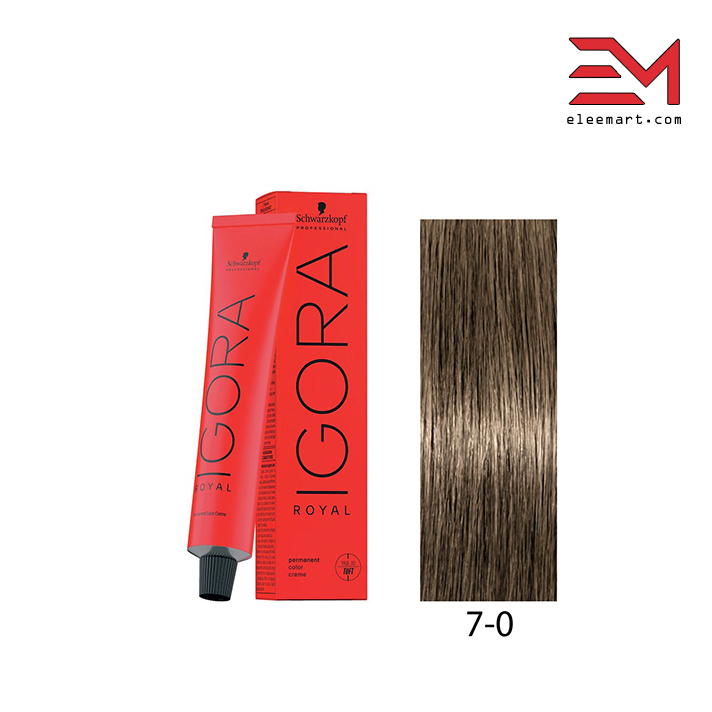 رنگ موی بلوند طبیعی متوسط ایگورا 7.0 رویال Igora Royal 7-0