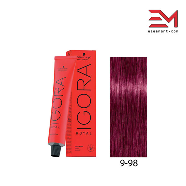 رنگ موی بلوند بنفش قرمز روشن ایگورا 9.98 رویال Igora Royal 9-98